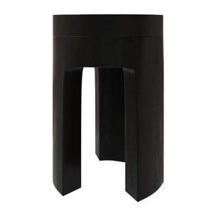 Table d'appoint noire en bois de suar D30 cm - Sonda
