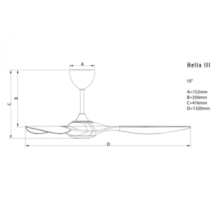 Ventilador de Techo ø132 cm con LED y Wifi Reversible Hypersilence HELIX WHITE KLASSFAN