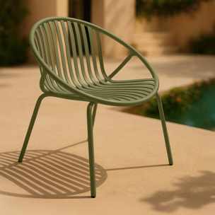 Salon de jardin 4 places en polypropylène vert CALYPSO