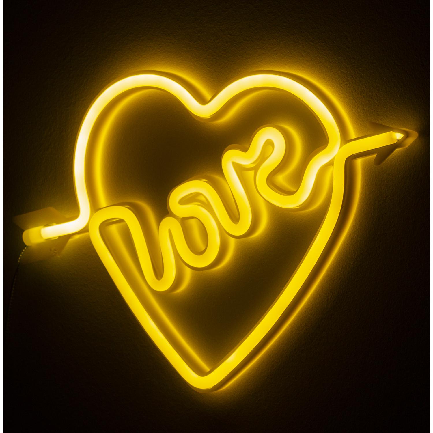 Ciondolo giallo fluo con design Love Heart.