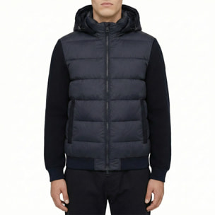 Giubbino con cappuccio e maniche in maglia