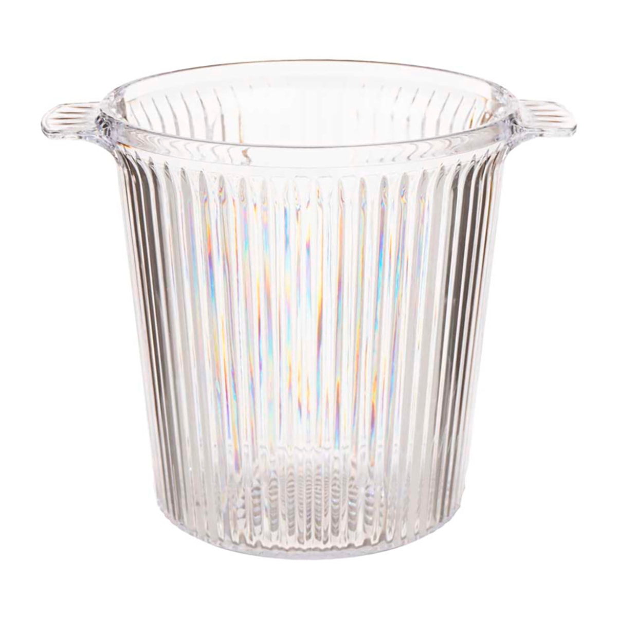 SECCHIELLO PER IL GHIACCIO STRIATO IN PLASTICA TRASPARENTE