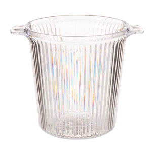 SECCHIELLO PER IL GHIACCIO STRIATO IN PLASTICA TRASPARENTE