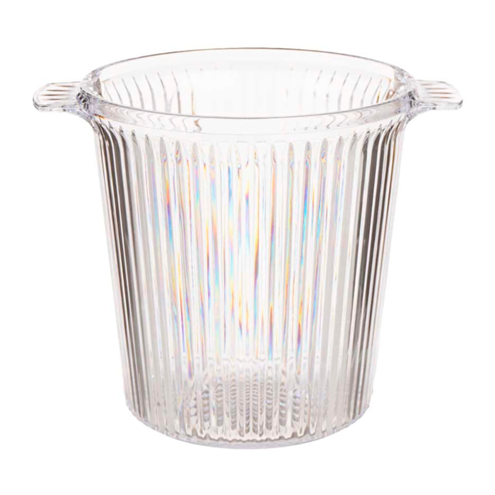 SECCHIELLO PER IL GHIACCIO STRIATO IN PLASTICA TRASPARENTE