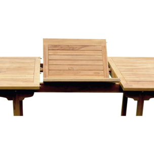 ADAGNA Salon de jardin en teck massif 8-10 personnes rectangulaire 8 chaises