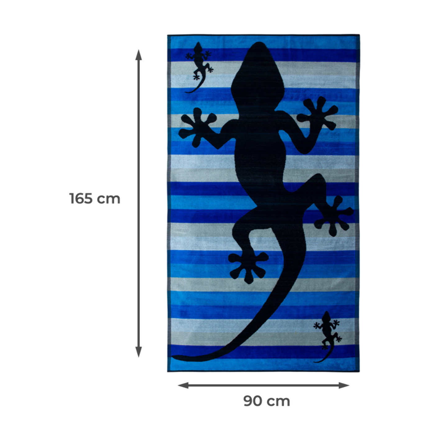 Telo Mare Spugna Jacquard Spiaggia Disegno Geko Stripe