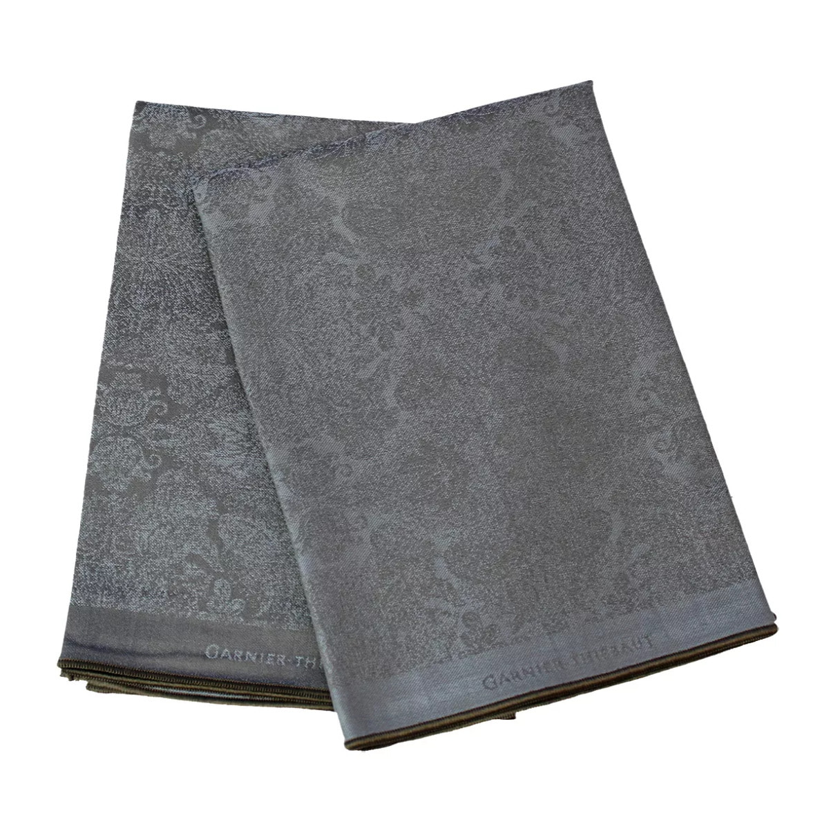 Lot de 2 mouchoirs pur coton motif jacquard bleu Isaphire lagon