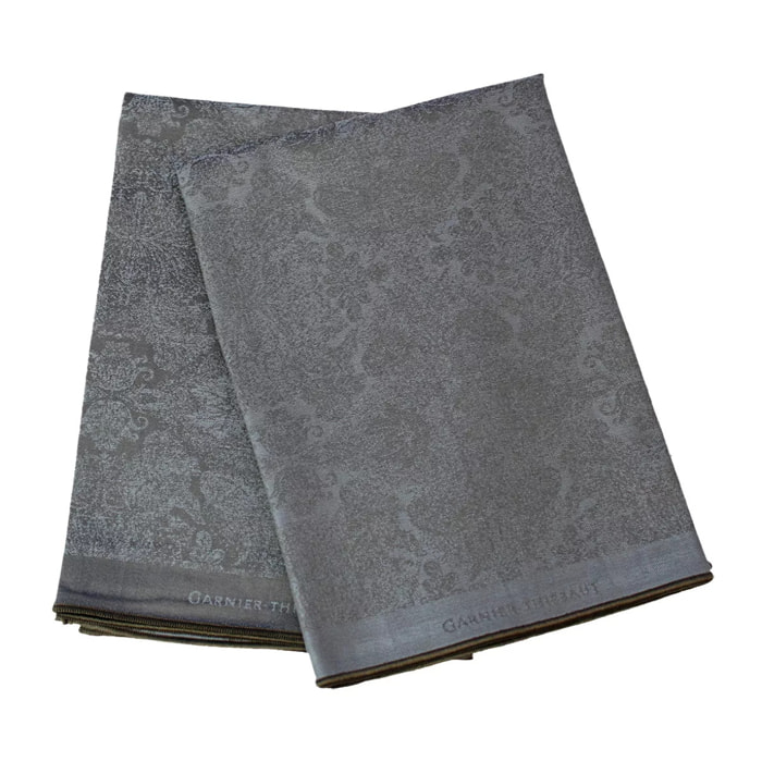 Lot de 2 mouchoirs pur coton motif jacquard bleu Isaphire lagon