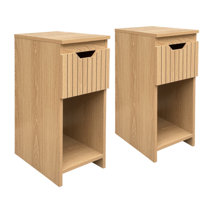 Tables de chevet Faustine avec 1 tiroir - lot de 2