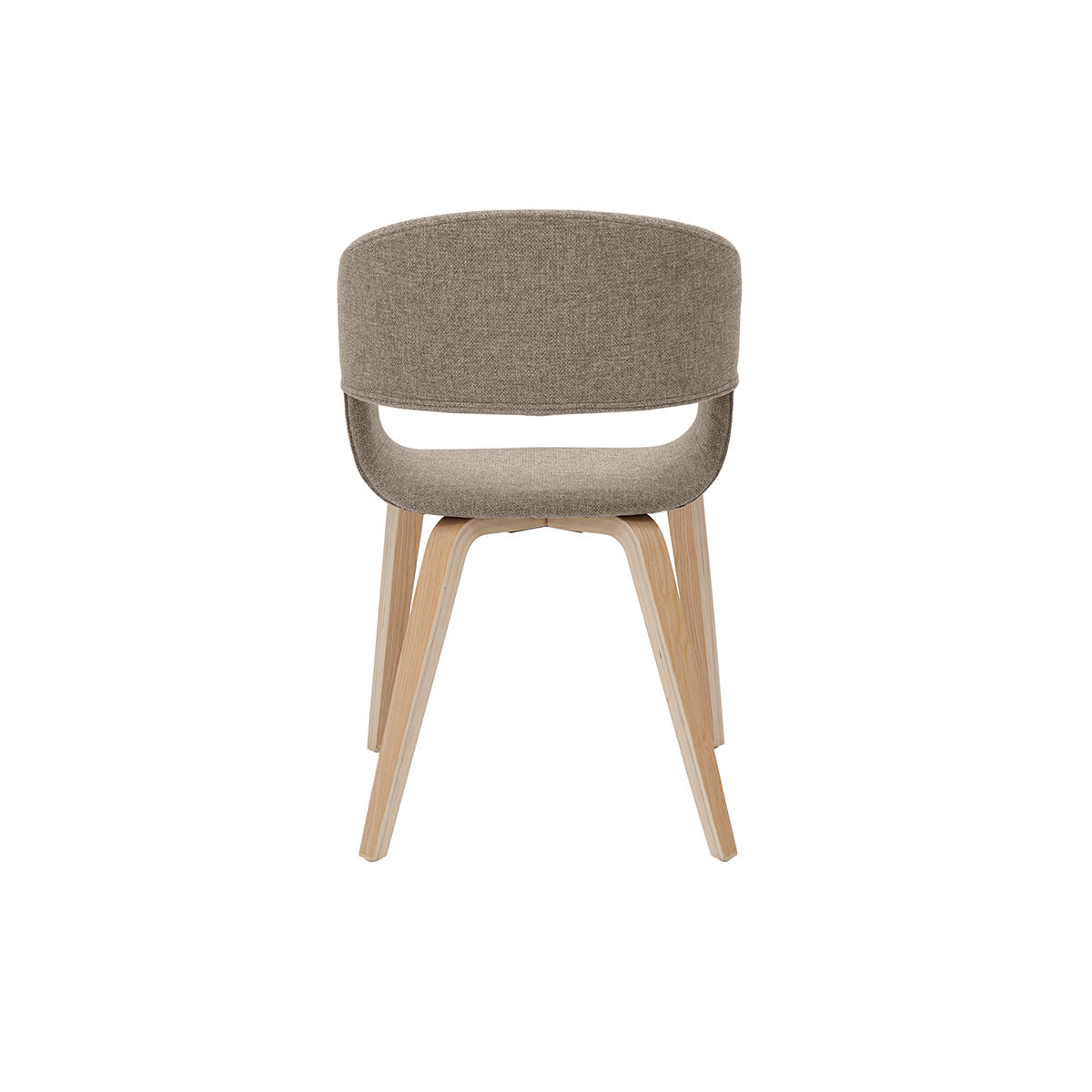 Chaises design en tissu taupe et bois clair (lot de 2) SLAM