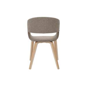 Chaises design en tissu taupe et bois clair (lot de 2) SLAM