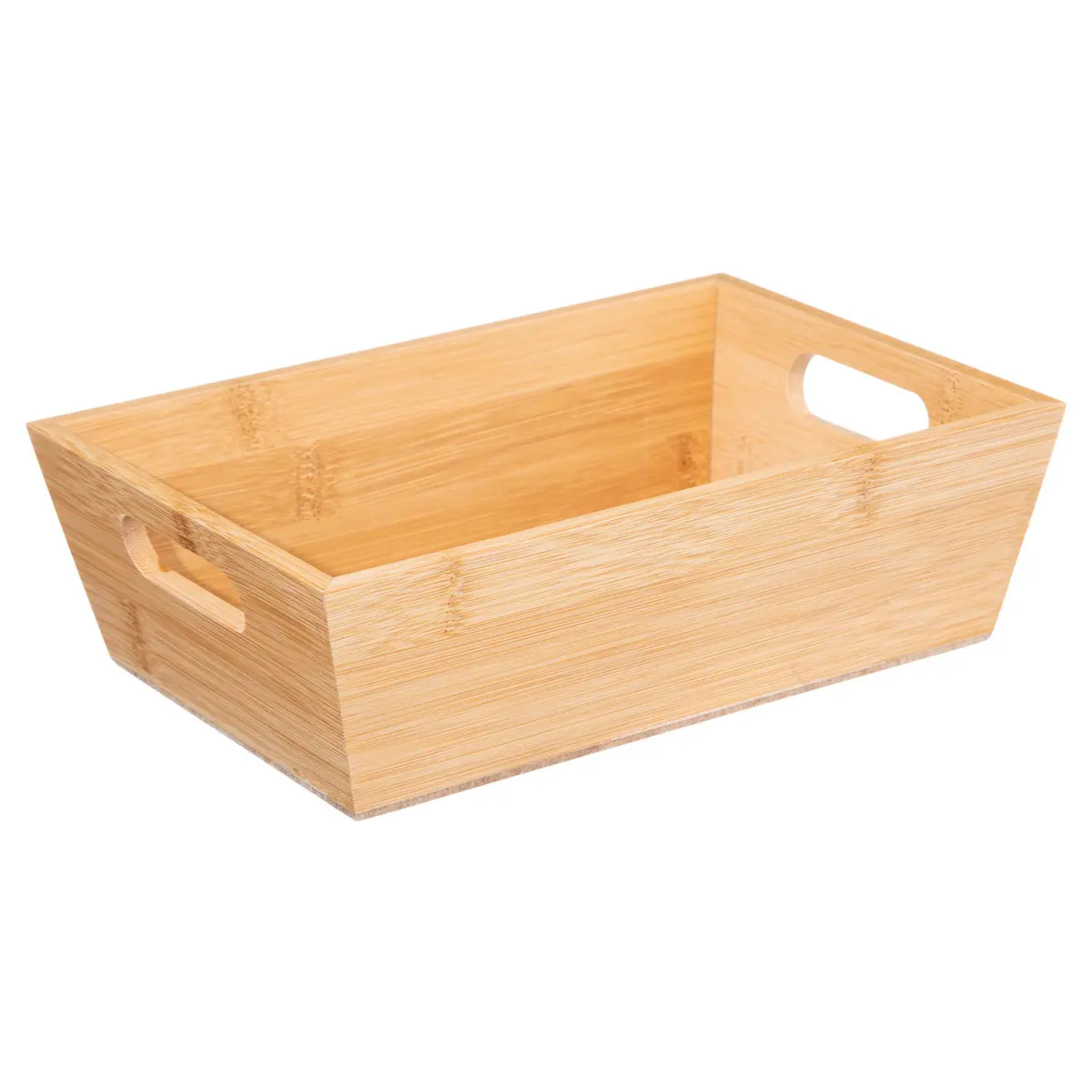 Corbeille rectangulaire angulaire 23x16cm bambou