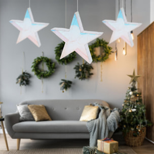 estrella luminosa con 40 luces led frios en colores del arco iris 30x5x28,5cm