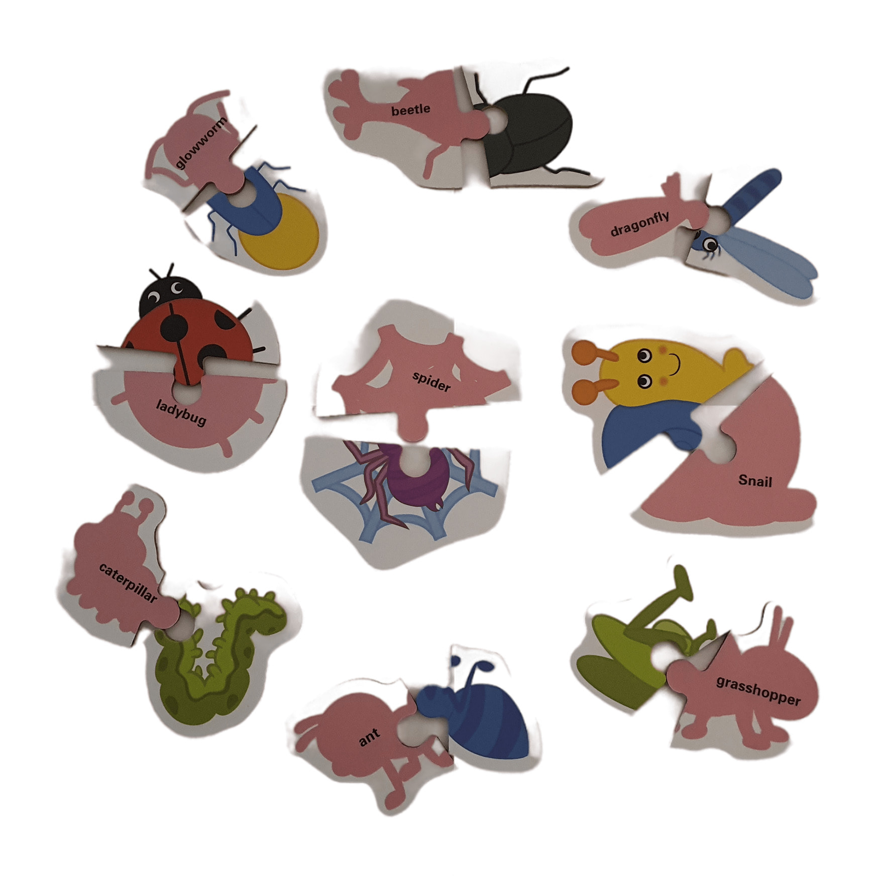 PUZLES MÚLTIPLES 13 EN 1: INSECTOS 2pcs/puzle (CAJA METÁLICA)