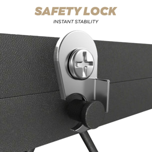 Smithers - Scaffale Carrello Pieghevole Salvaspazio 72x90x33,5 cm 3 Ripiani Richiudibile in Metallo Nero