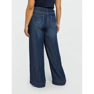 Fiorella Rubino - Wide leg de tencel - Azul