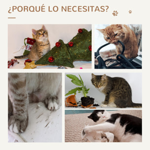 Árbol para Gatos Pequeño con Túnel Poste Rascador de Yute Juguete Colgante Beige