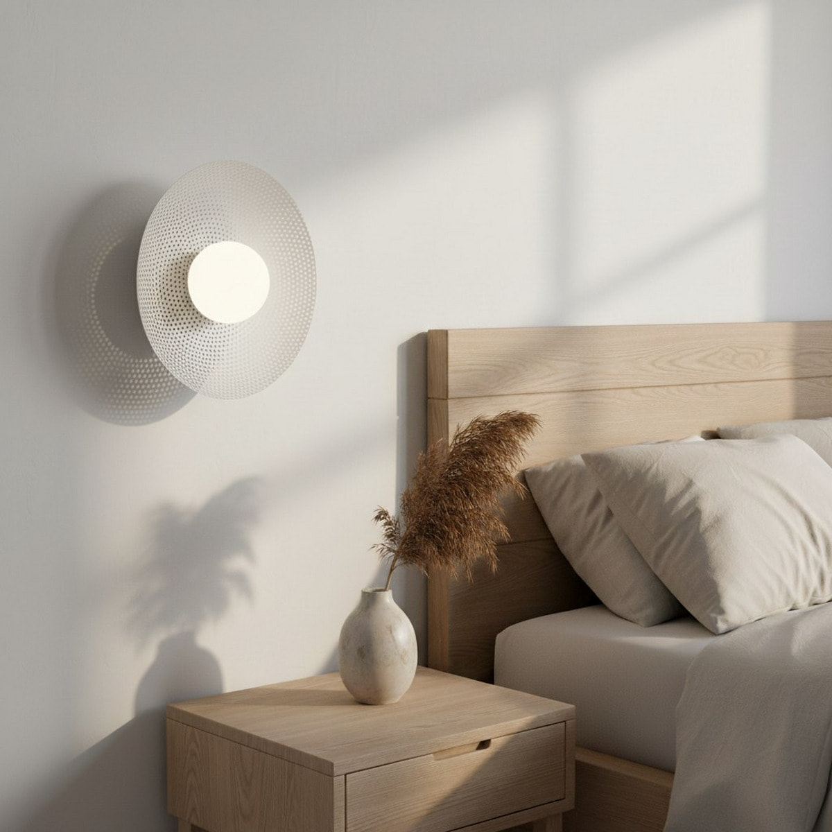 Lampada da parete Vibez in acciaio bianco