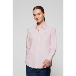 Camisa Oxford Regular fit rosa con logo Rigby Go