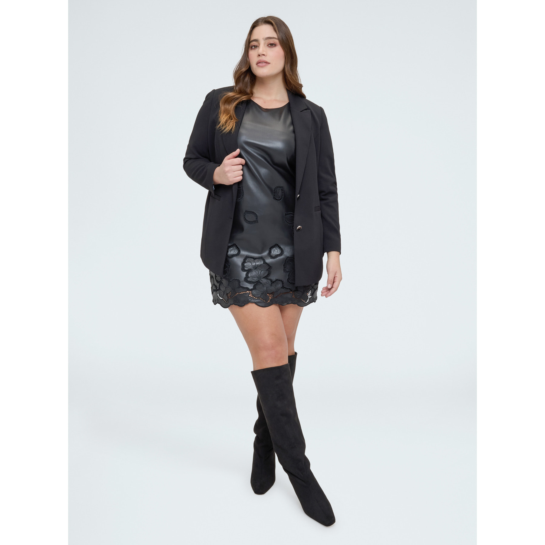 Fiorella Rubino - Vestido corto con detalles florales - Negro