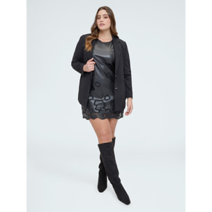 Fiorella Rubino - Vestido corto con detalles florales - Negro