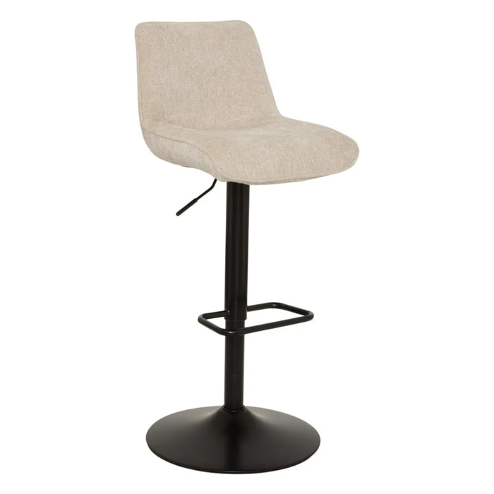Lot de 2 tabourets de bar Cirea carré H.105cm pivotant beige noir