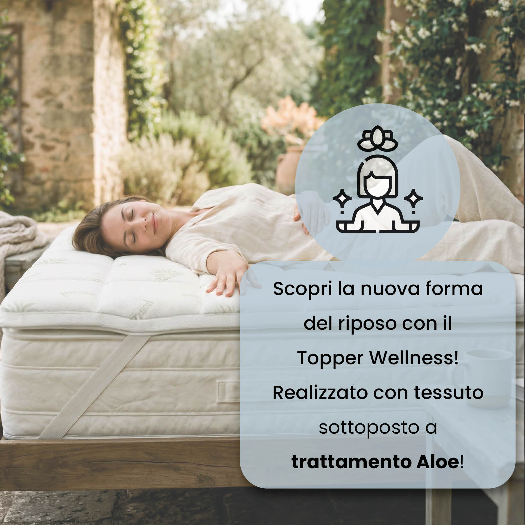 TOPPER WELLNESS TRAPUNTATO CON ELASTICI