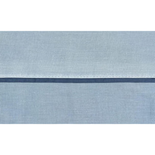 INTRECCI Completo Lenzuola Letto Matrimoniale in Cotone Bicolore, Set Biancheria Letto 2 Piazze Lenzuolo con Angoli + Lenzuolo Sopra + 2 Federe Azzurro Blu