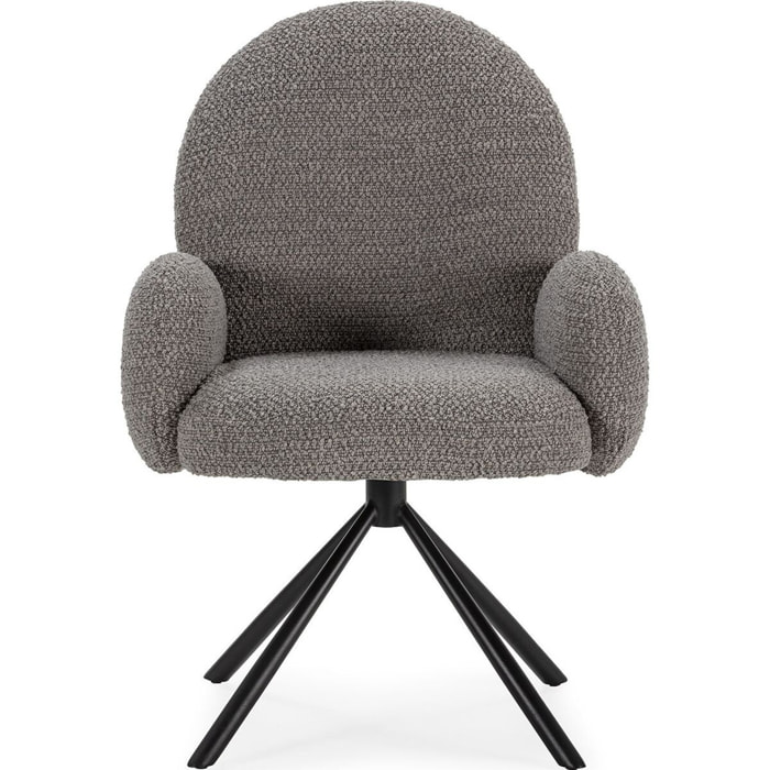 Fauteuil pivotant en tissu bouclé - OPALINE
