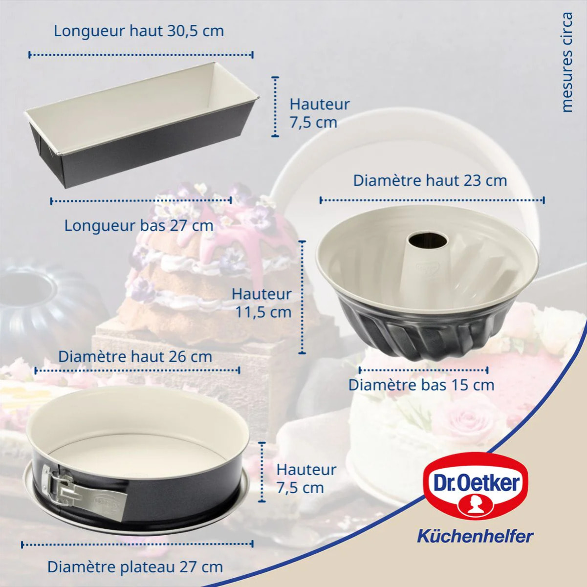 Set de 3 moules à pâtisserie Dr Oetker Back-Trend