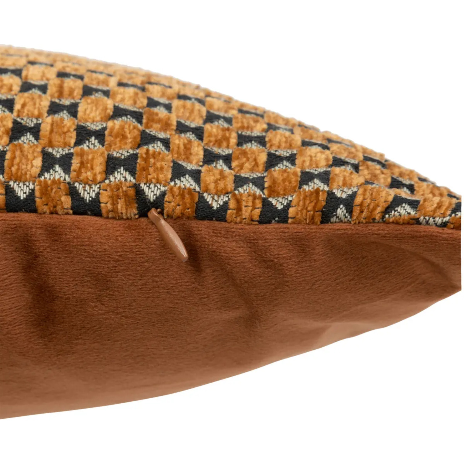 Coussin jacquard Zaika marron 30x50cm