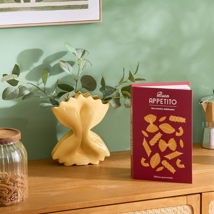 Vase Della Pasta en céramique 17x9,1x21,7cm Jaune