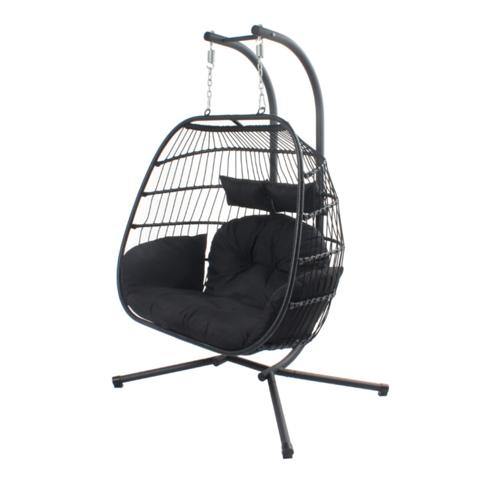 Fauteuil suspendu 2 places noir MIA