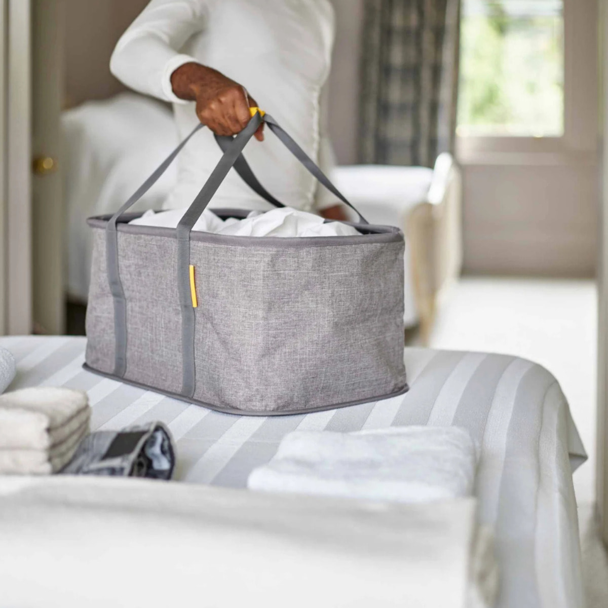 Panier à linge pliable Hold-All  35L, tissu durable & lavable, résistant à l'humidité, poignées solides. Gris anthracite (50023)