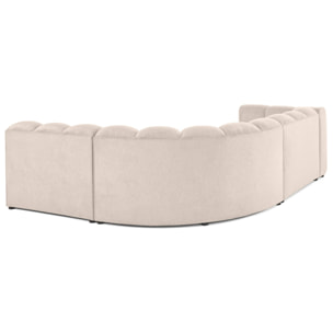 Debbie - canapé modulable d'angle droit 4 places avec accoudoir en tissu texturé - Beige