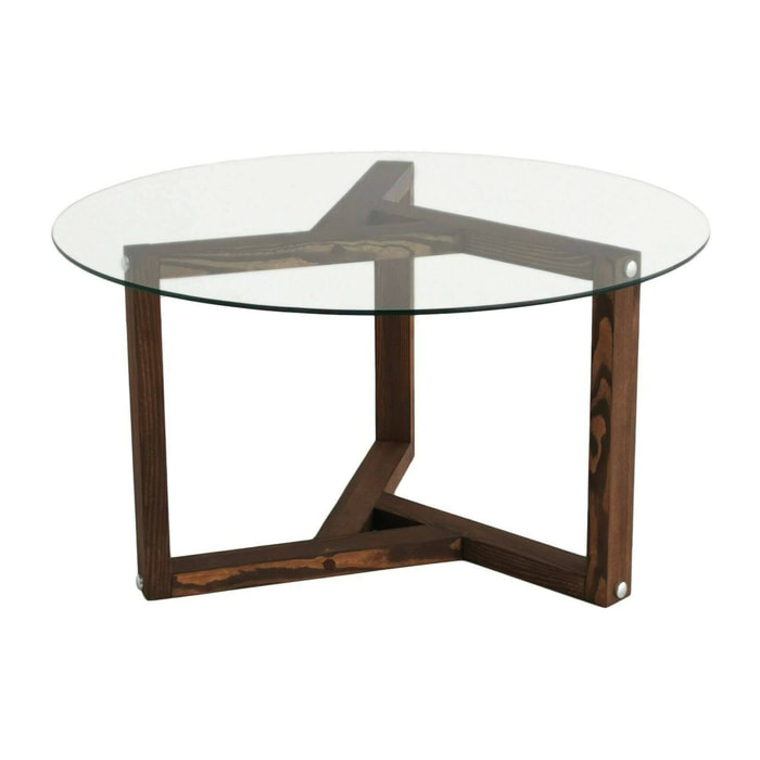 Tavolino da salotto Luigia, Tavolo basso da caffè, Portariviste per divano, Ripiano da soggiorno, 75x75h40 cm, Tortora