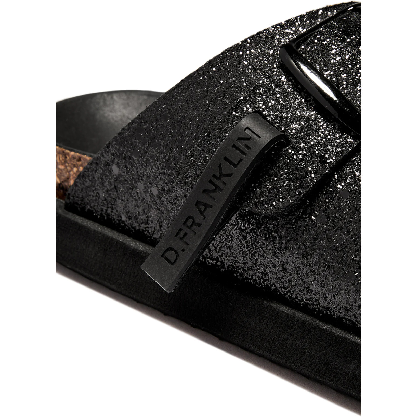 Sandalias de Mujer Cierre Hebilla en Negro Brillante Vibe Buckle