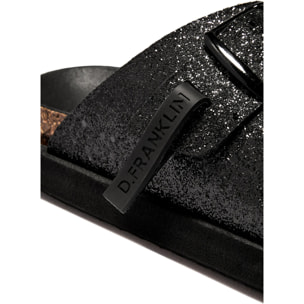 Sandalias de Mujer Cierre Hebilla en Negro Brillante Vibe Buckle