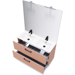 Meuble salle de bain double vasque 2 tiroirs - CHELSEA