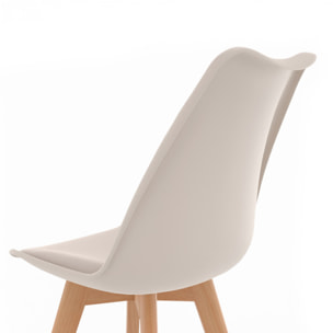 Chaises Nordia pieds bois de hêtre - Mix color - beige, terracotta, gris foncé