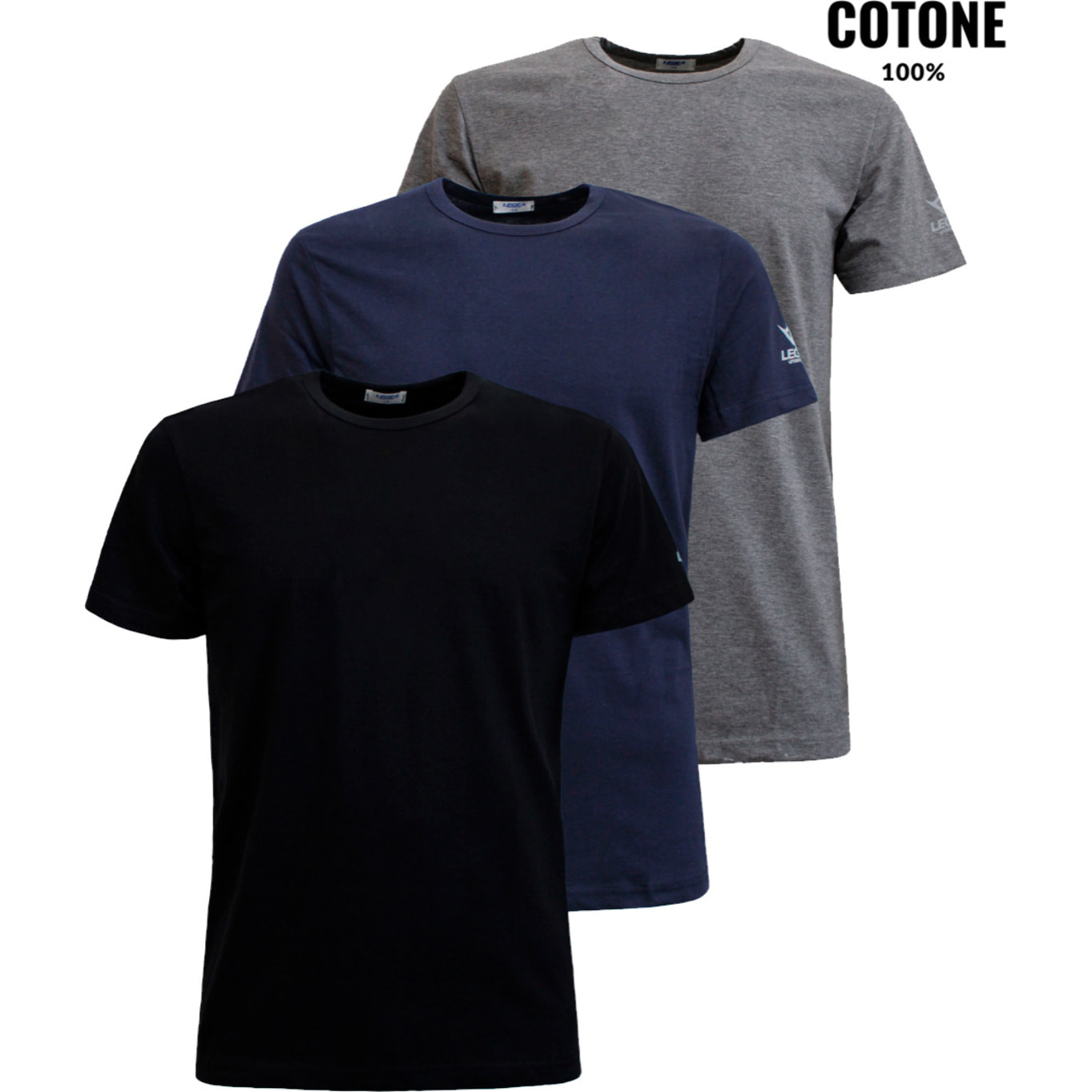 3 T-Shirt Uomo LEGEA Art. 830 Girocollo Assortito