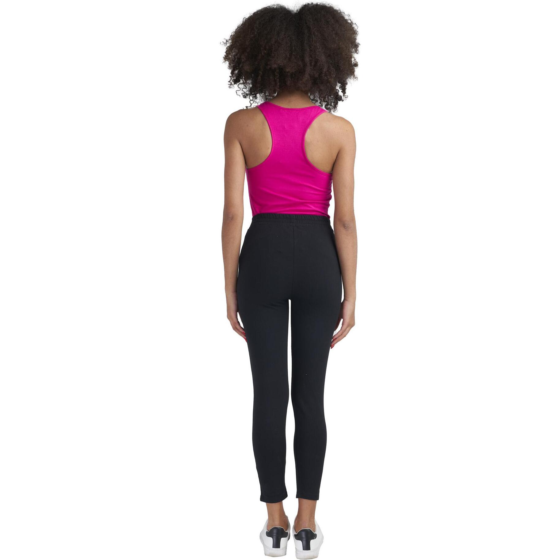 Pantalone donna dritto con piega in felpa Training