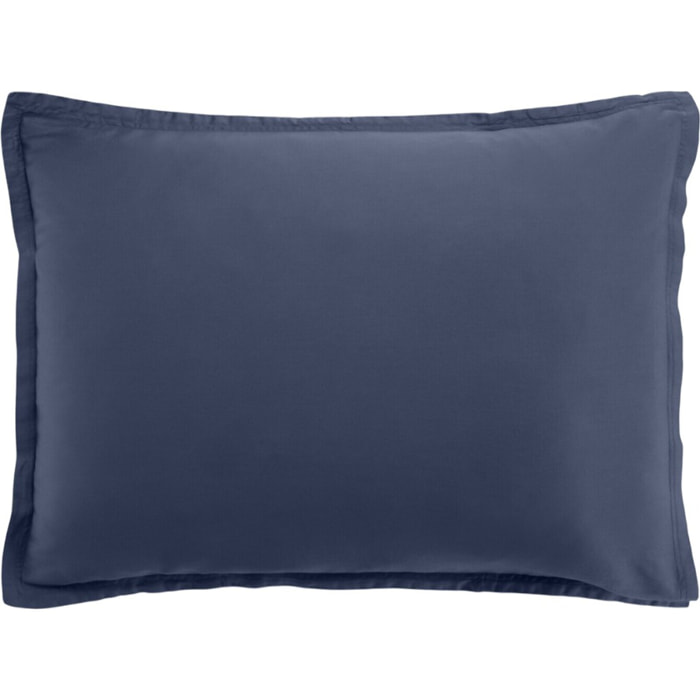 Paire de Taies D'oreiller 1pcs 100% Satin De Coton 105 Fils Bleu Marine