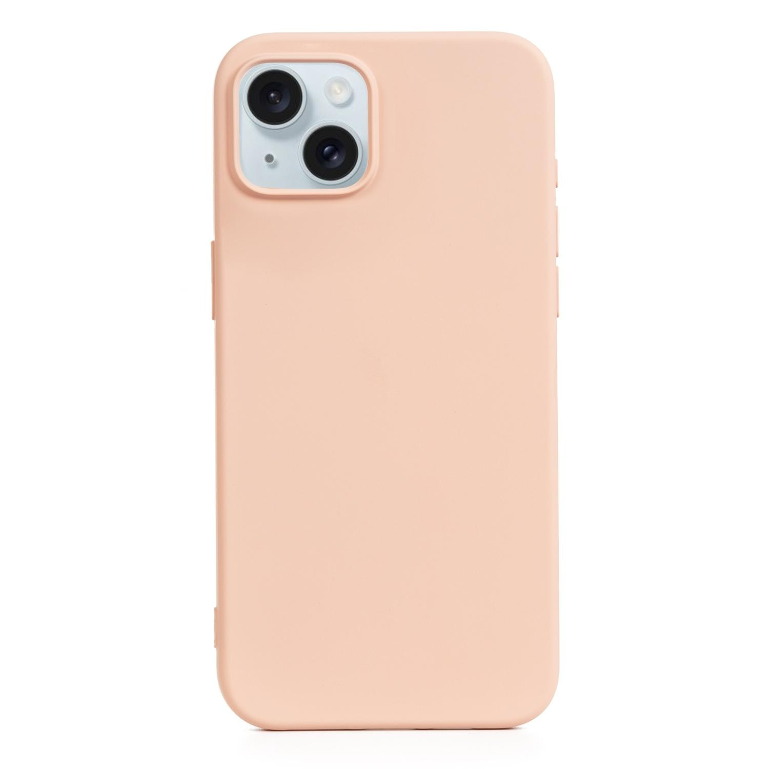 DAM Custodia in silicone Essential per iPhone 15 Plus. Interno in morbido velluto. 8,06x1,06x16,37 centimetri. Colore: rosa chiaro