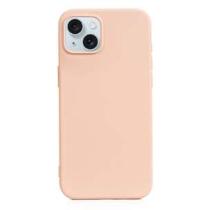 DAM Custodia in silicone Essential per iPhone 15 Plus. Interno in morbido velluto. 8,06x1,06x16,37 centimetri. Colore: rosa chiaro