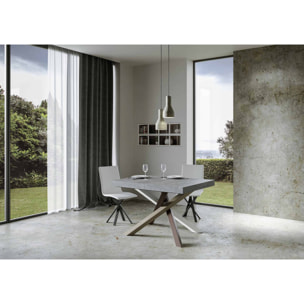 Table extensible 90x140/244 cm Volantis Premium Gris Béton cadre 4/C