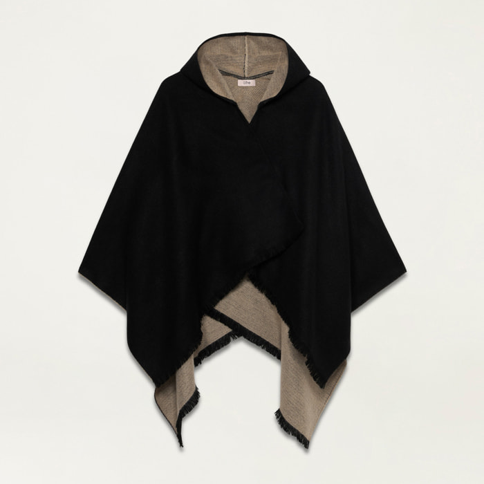 Oltre - Poncho con cappuccio - Nero