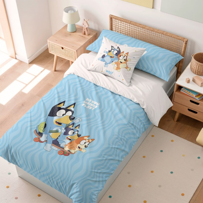 Funda nordica BLUEY + funda almohada 45x110