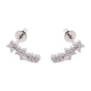 Pendientes de Circonita Brillante acabados en rodio
