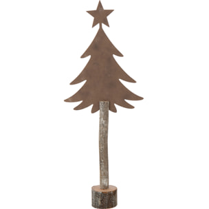 J-Line décoration sapin de Noël + Etoile - fer/bois - marron - large